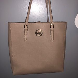 Taupe Brown Gray Michael Kors Large Purse Handbag